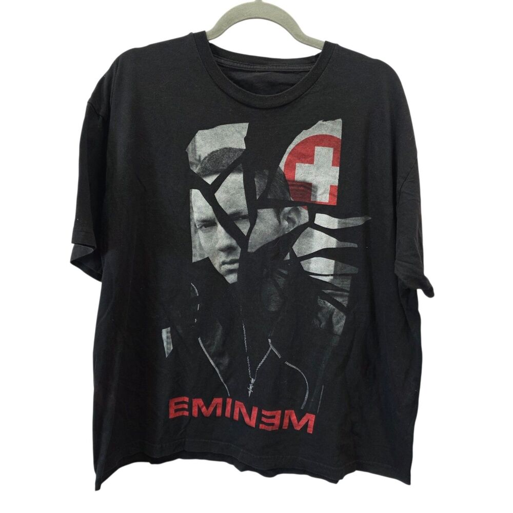 Eminem Graphic Band Rap Tee Black Short Sleeve T Shirt Adult Oversized